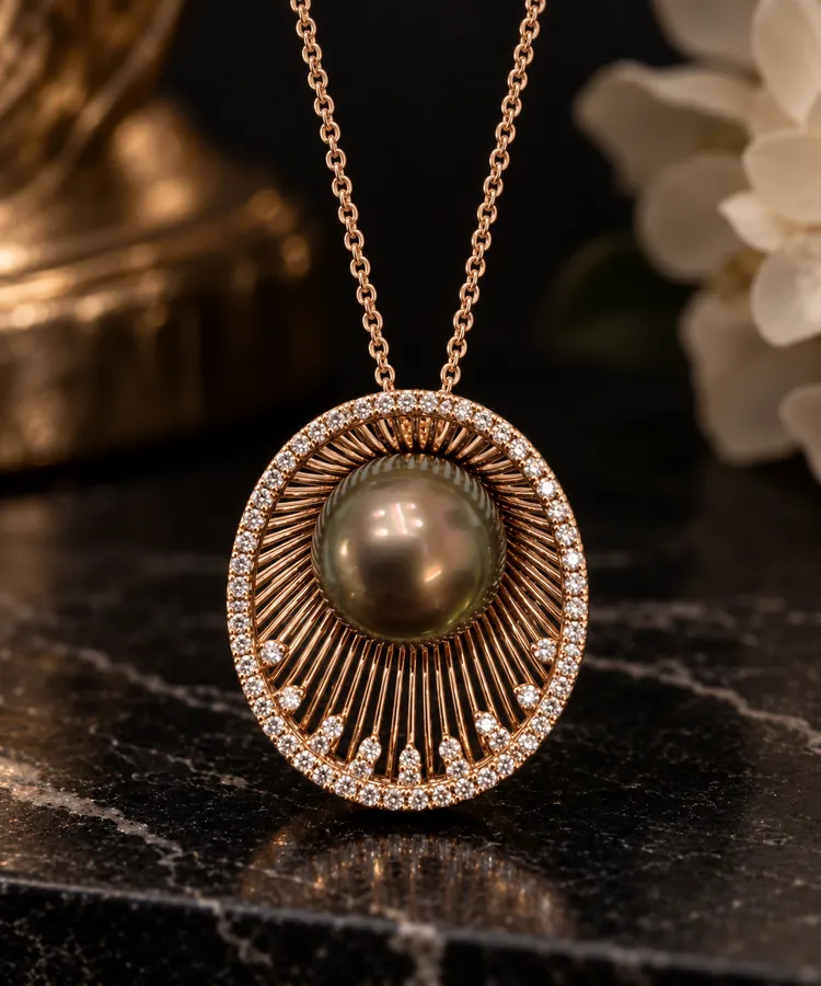 Tahitian pearl sunburst